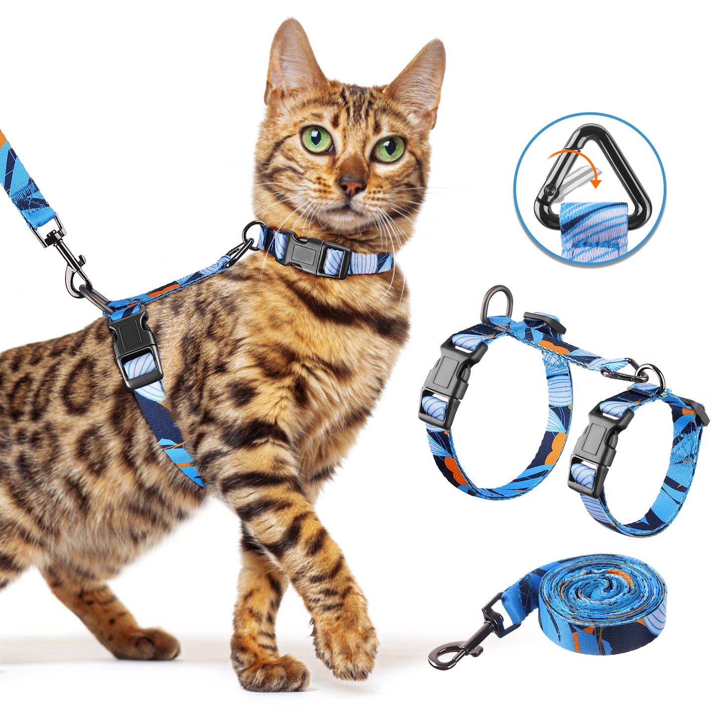 Escape-Proof Cat Harness and Leash Set – Adjustable, soft, and lightweight for a comfortable fit. Easy to use and designed for safe walks and travel.