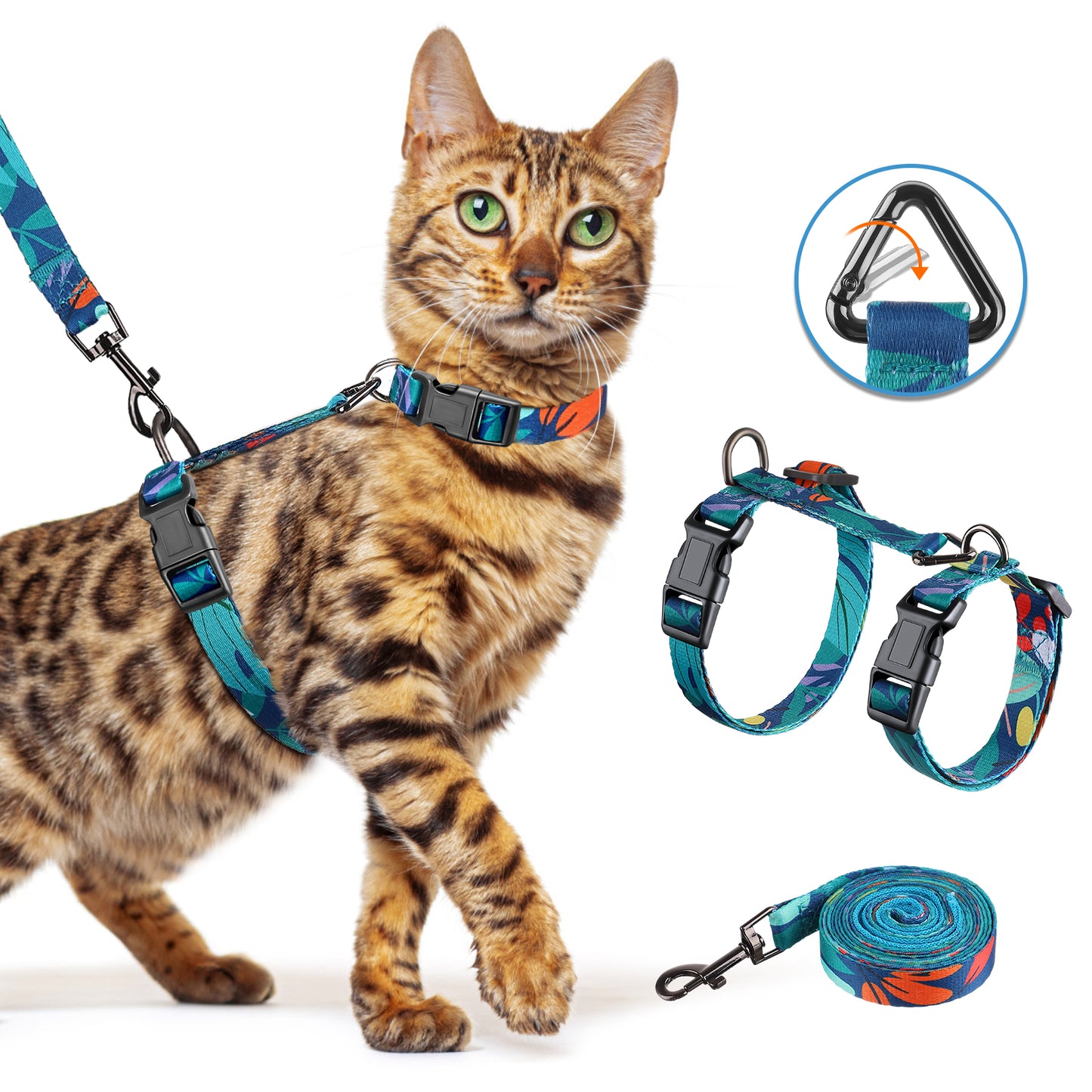 Escape-Proof Cat Harness and Leash Set – Adjustable, soft, and lightweight for a comfortable fit. Easy to use and designed for safe walks and travel.