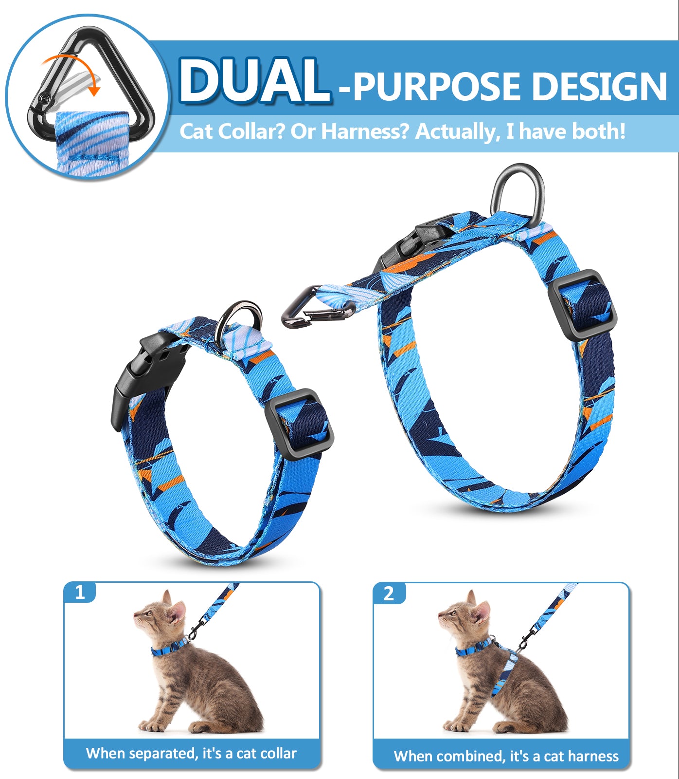 Escape-Proof Cat Harness and Leash Set – Adjustable, soft, and lightweight for a comfortable fit. Easy to use and designed for safe walks and travel.