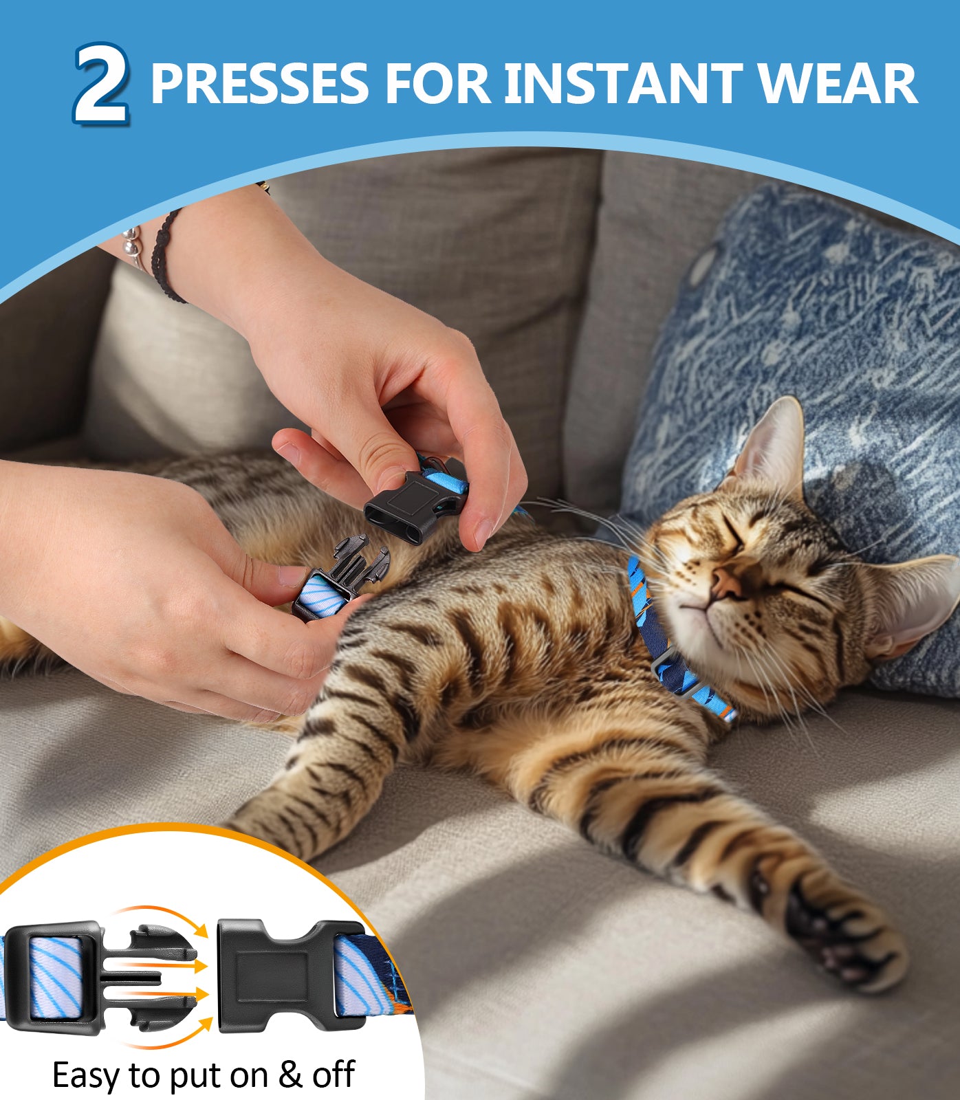Escape-Proof Cat Harness and Leash Set – Adjustable, soft, and lightweight for a comfortable fit. Easy to use and designed for safe walks and travel.