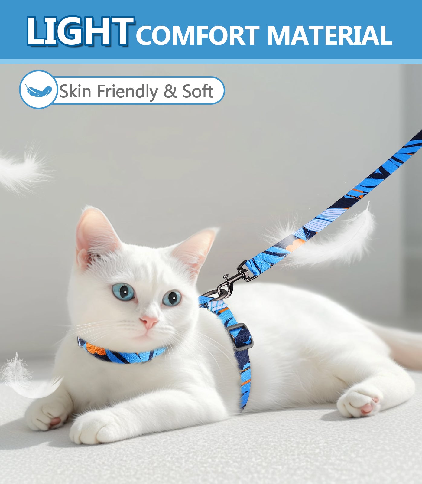Escape-Proof Cat Harness and Leash Set – Adjustable, soft, and lightweight for a comfortable fit. Easy to use and designed for safe walks and travel.