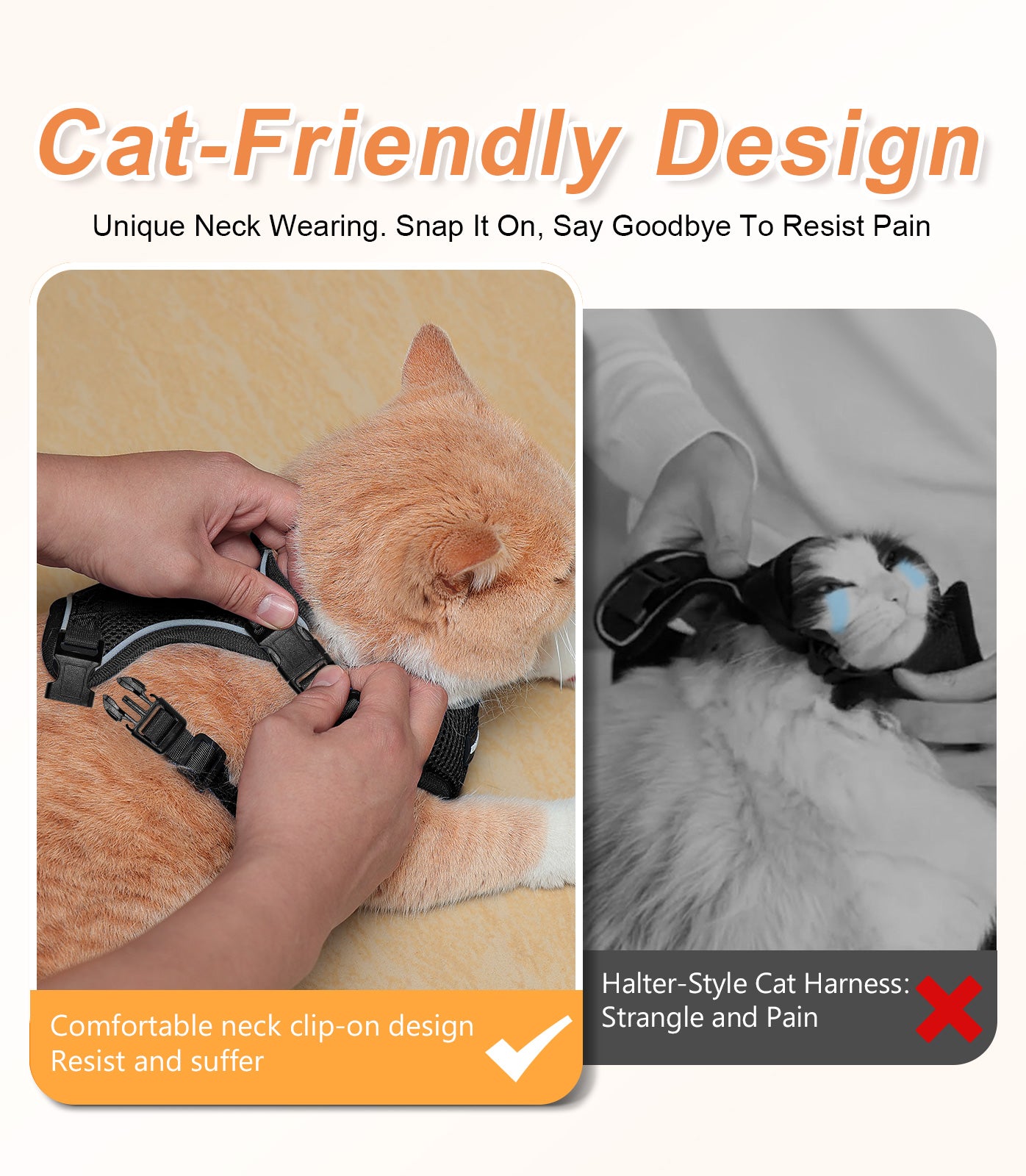 Halypet Escape Proof Cat Harness and Leash Set, with Secure lock